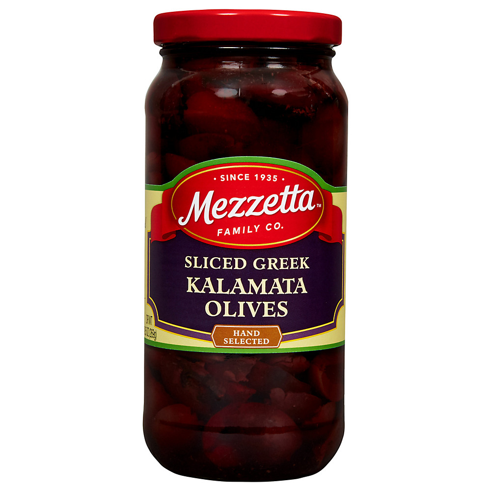 Calories in Mezzetta Sliced Greek  Kalamata Olives, 9.5 oz