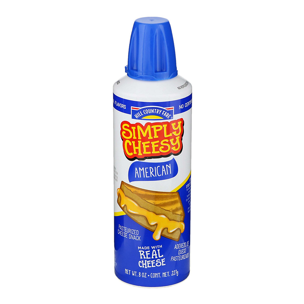 Calories in Hill Country Fare Simply Cheesy American Spray, 8 oz
