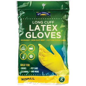 Hill Country Essentials Long Cuff Latex Gloves, Small