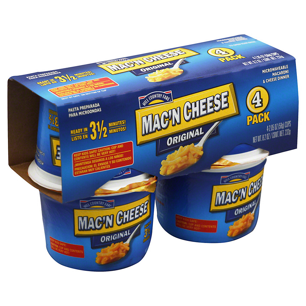 Calories in Hill Country Fare Original Mac'n Cheese Cups, 4 ct