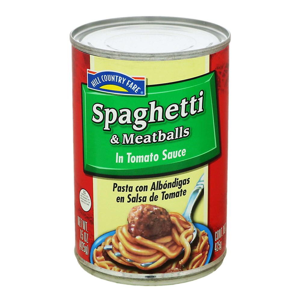Calories in Hill Country Fare Spaghetti and Meatballs in Tomato Sauce, 15 oz