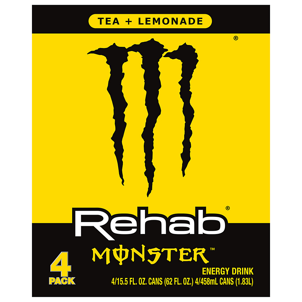 Calories in Monster Energy Rehab Lemonade, Energy Iced Tea, 16 oz Cans, 4 pk