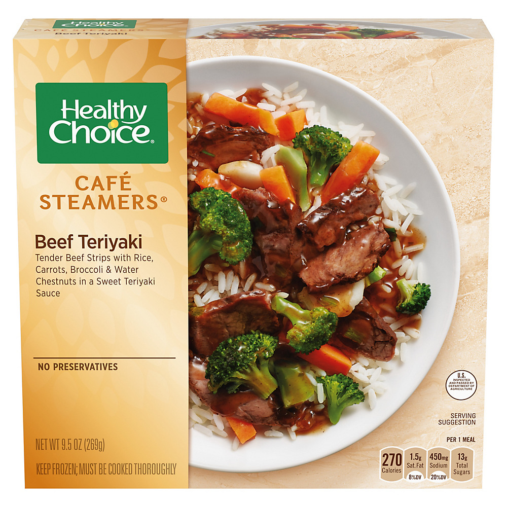 Calories in Healthy Choice Cafe Steamers Beef Teriyaki, 9.5 oz