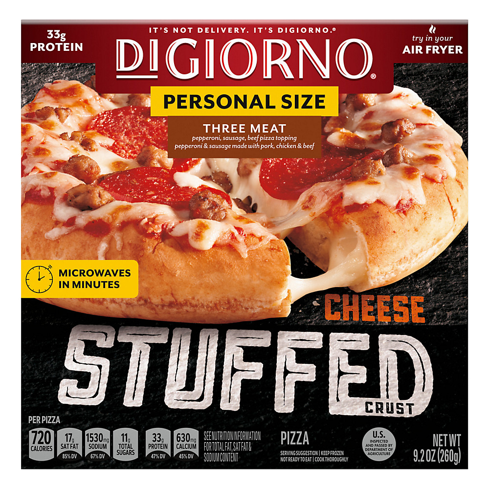 Calories in DiGiorno Cheese Stuffed Crust Three Meat Pizza, 9.2 oz