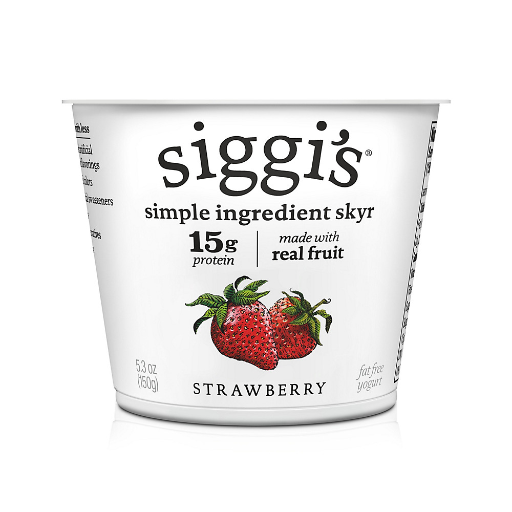 Calories in Siggi's 0% Non-Fat Strained Skyr Strawberry Yogurt, 5.3 oz