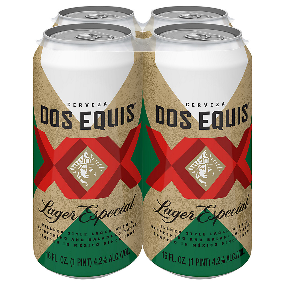 Calories in Dos Equis Lager Especial Beer 16 oz Cans, 4 pk