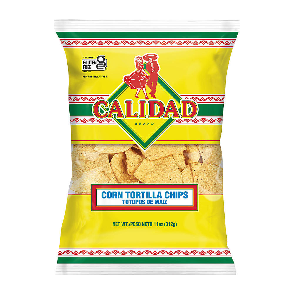 Calories in Calidad Corn Tortilla Chips, 12 oz