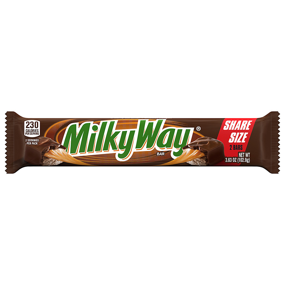 Calories in Milky Way Milk Chocolate 2-To-Go Sharing Size Candy Bar, 3.63 oz