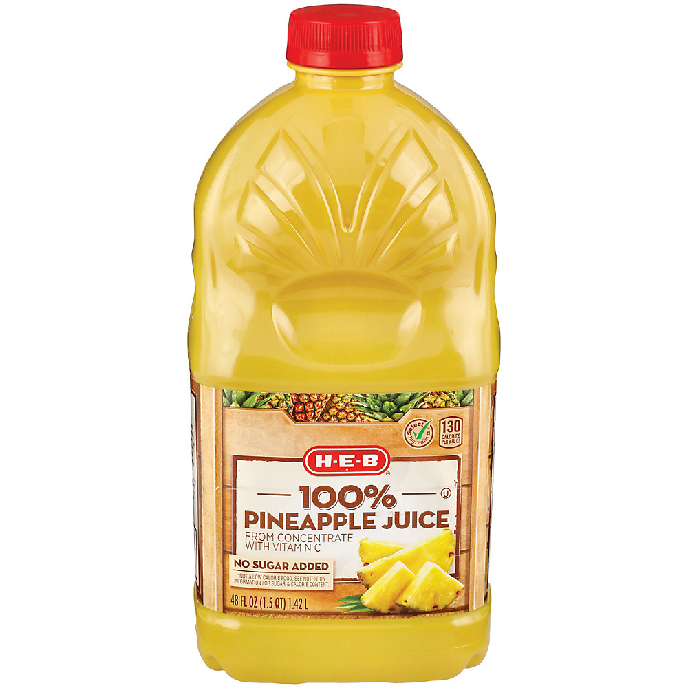 Calories in H-E-B Select Ingredients 100% Pineapple Juice, 48 oz