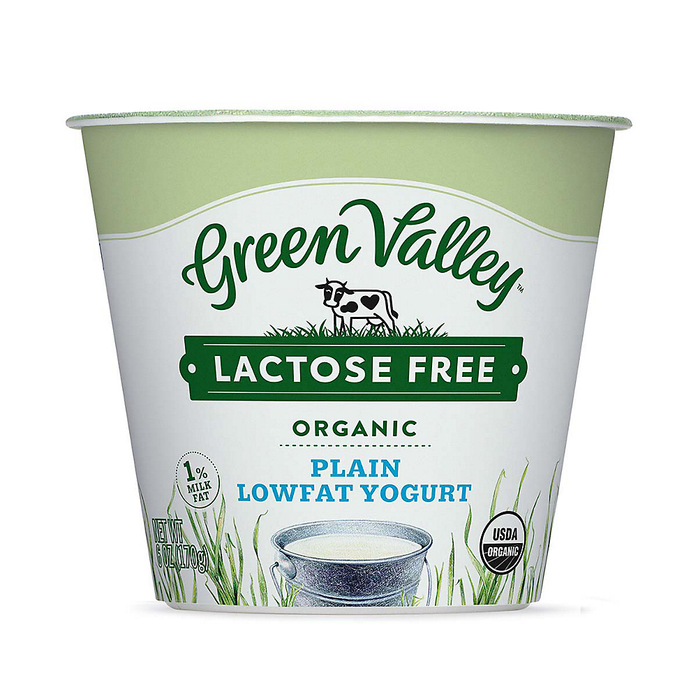 Calories in Green Valley Creamery Organic Low Fat Lactose Free Plain Yogurt, 6 oz