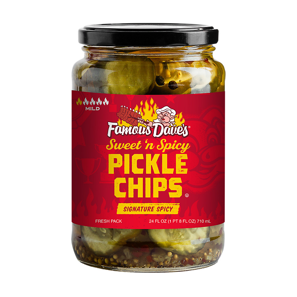 Calories in Famous Dave's Signature Spicy Pickle Chips, 24 oz
