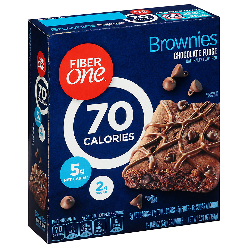 Calories in Fiber One 70 Calories Chocolate Fudge Brownies, 6 ct