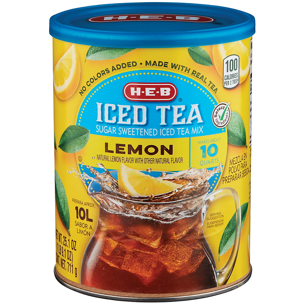 Calories in H-E-B Select Ingredients Lemon Sugar Sweetened Iced Tea Mix, 25.1 oz