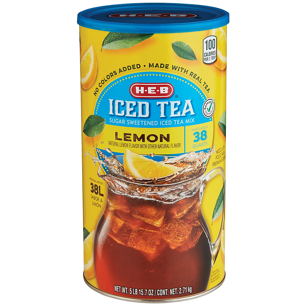 Calories in H-E-B Select Ingredients Lemon Sugar Sweetened Iced Tea Mix, 95.7 oz