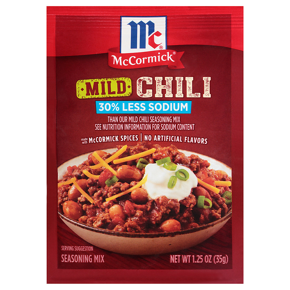 Calories in McCormick 30% Less Sodium Mild Chili Seasoning Mix, 1.25 oz