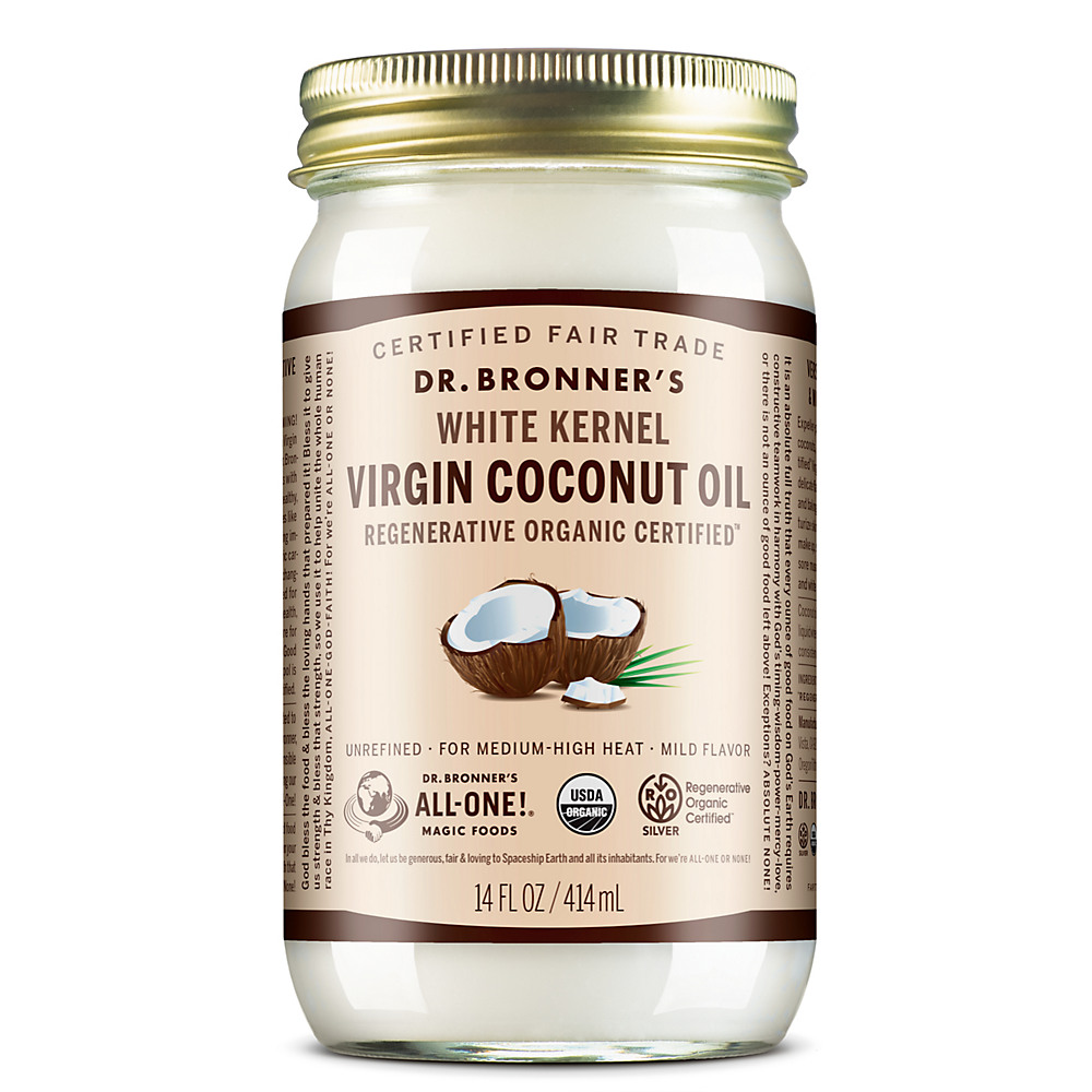 Calories in Dr. Bronner's White Kernel Organic Virgin Coconut Oil, 14 oz