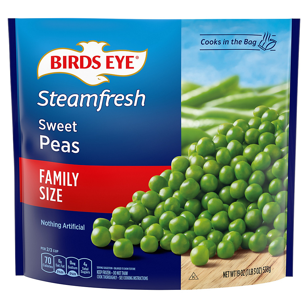 Calories in Birds Eye Steamfresh Sweet Peas Family Size, 19 oz
