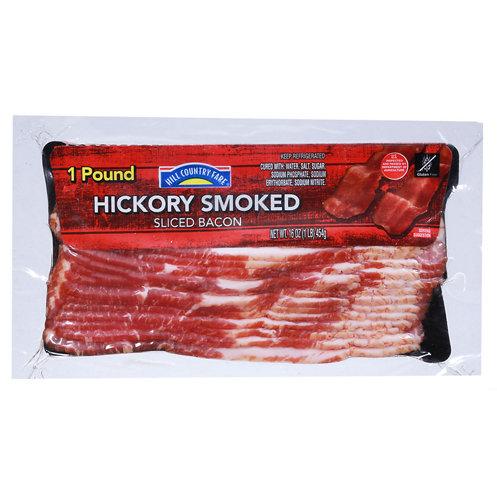 Calories in Hill Country Fare Hardwood Smoked Bacon, 16 oz