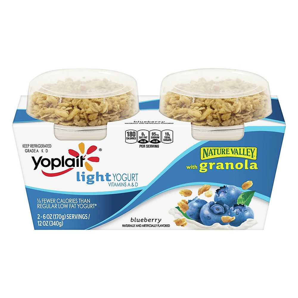 Calories in Yoplait Light Low-Fat Blueberry Yogurt with Nature Valley Granola, 2 ct