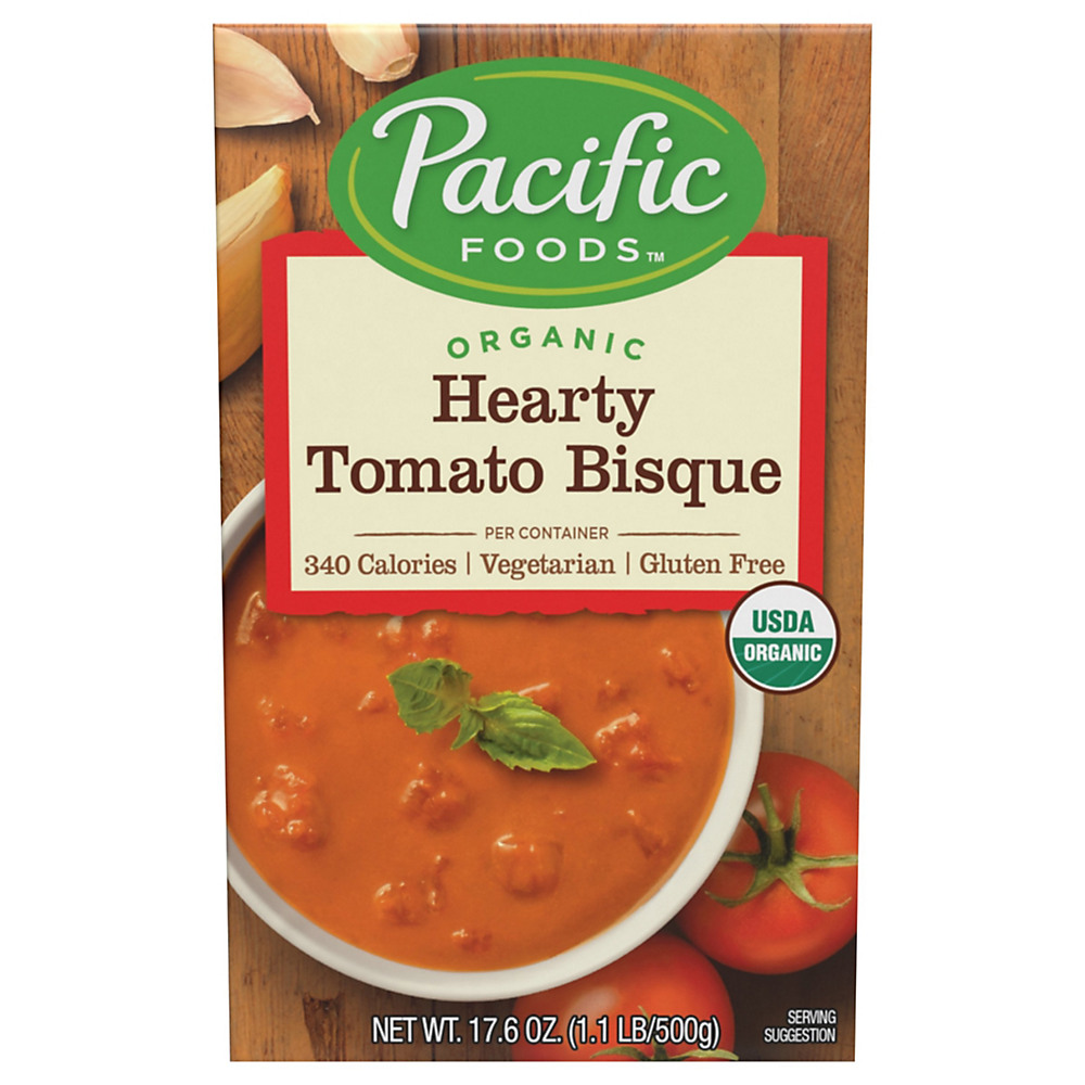 Calories in Pacific Foods Organic Hearty Tomato Bisque, 17.6 oz