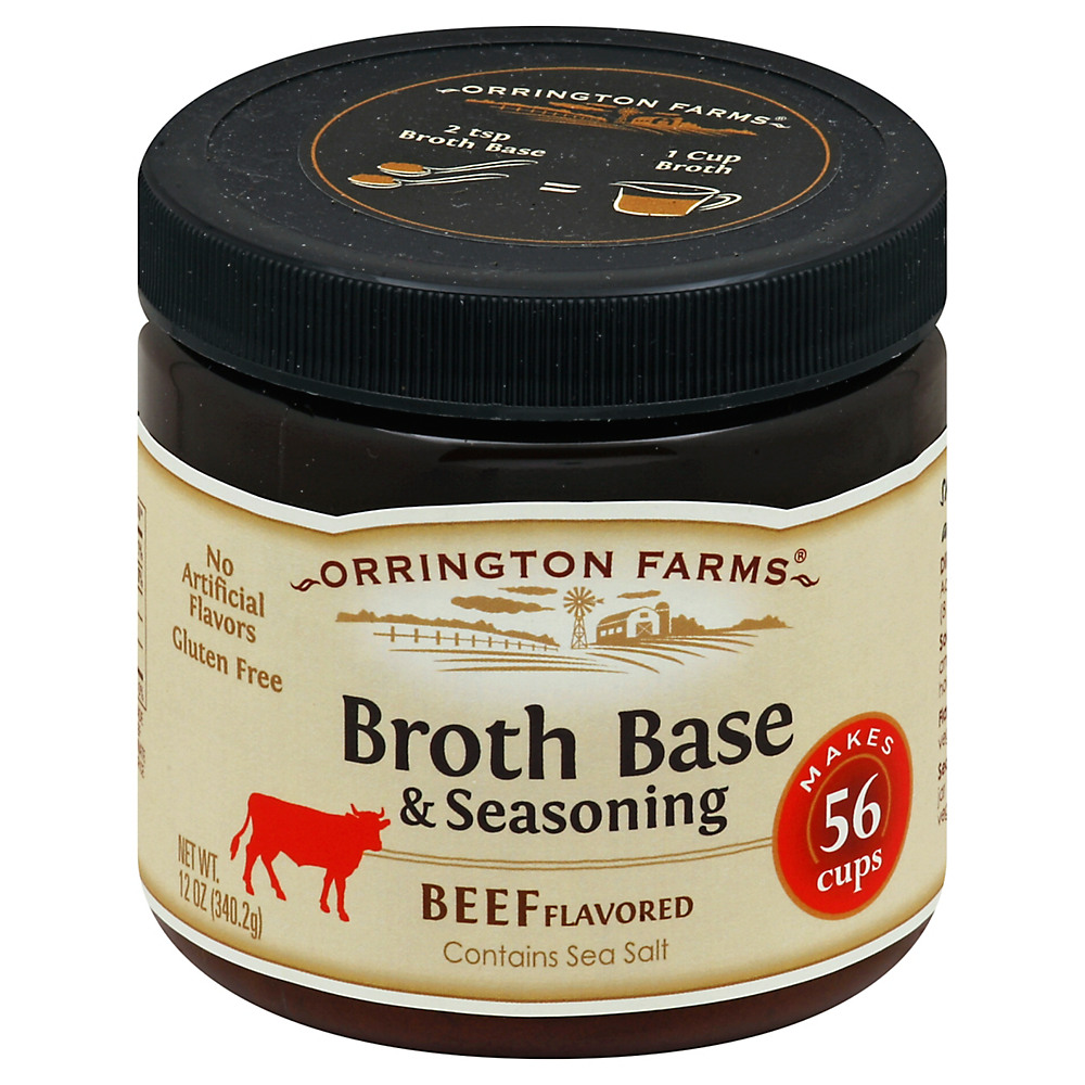 Calories in Orrington Farms Beef Flavored Broth Base and Seasoning, 12 oz
