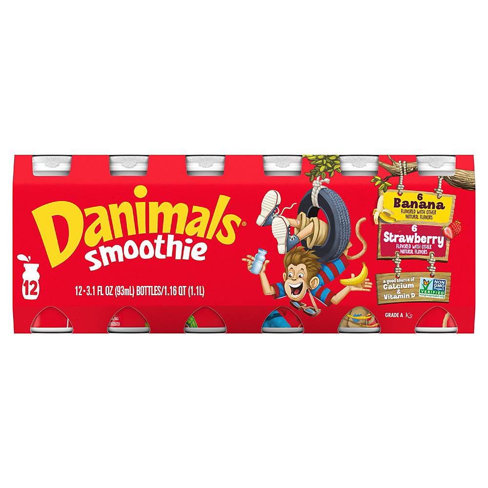 Calories in Danimals Danimals Strawberry Explosion  & Banana Split Smoothie Variety Pack , 12 pk