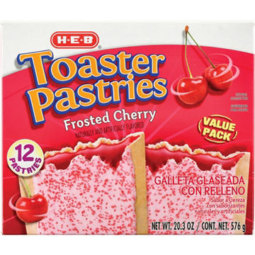 H-E-B Frosted Cherry Toaster Pastries - Value Pack, 12 ct