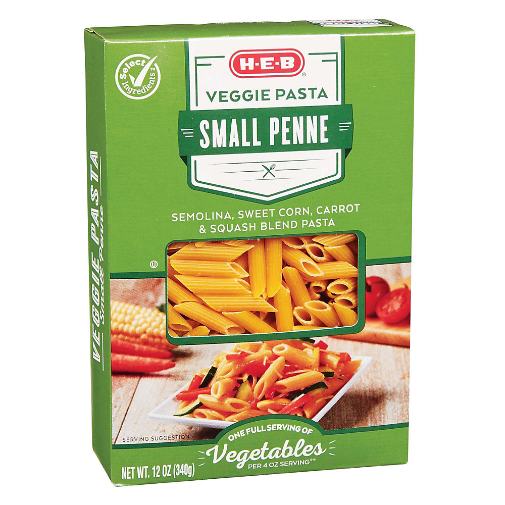 Calories in H-E-B Select Ingredients Small Penne Veggie Pasta, 12 oz