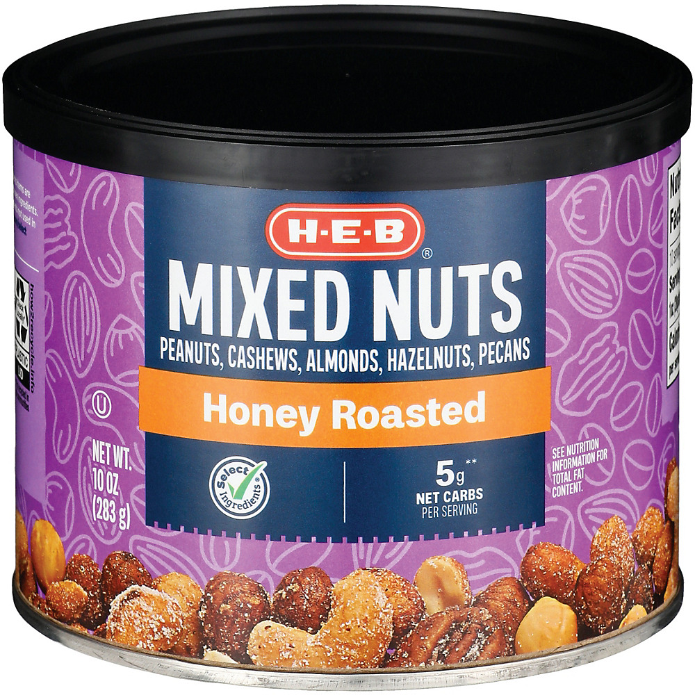 Calories in H-E-B Select Ingredients Honey Roasted Mixed Nuts, 10 oz