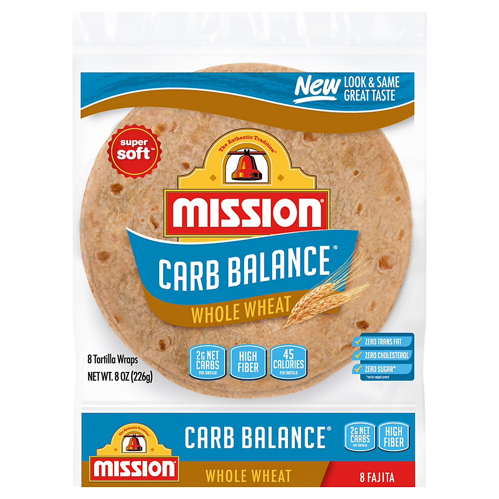 Calories in Mission Carb Balance Small Fajita Whole Wheat Tortillas, 8 ct