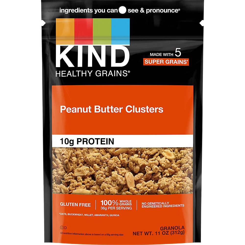 Calories in Kind Healthy Grains Peanut Butter Whole Grain Clusters Granola, 11 oz