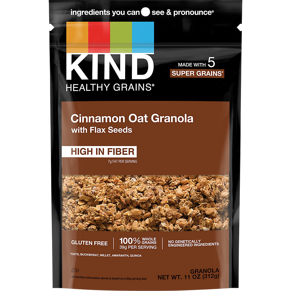 Calories in Kind Healthy Grains Cinnamon Oat Clusters with Flax Seeds Granola, 11 oz
