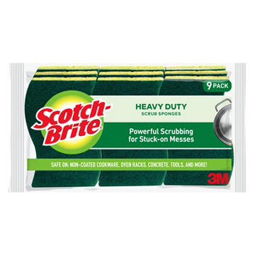 Scotch-Brite Heavy Duty Scrub Sponges, 9 pk