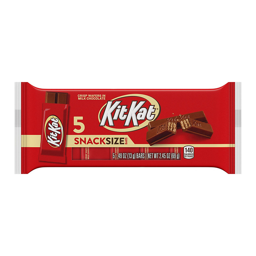 Calories in Kit Kat Snack Size Chocolate Wafer Bars, 5 ct. , 2.45 oz