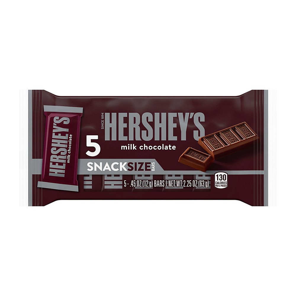 Calories in Hershey's Milk Chocolate Snack Size Bars, 2.25 oz, 5 ct