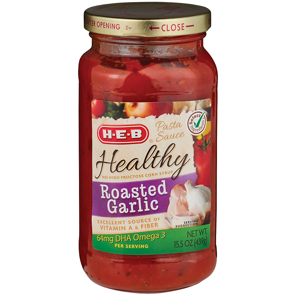 Calories in H-E-B Select Ingredients Healthy Roasted Garlic Pasta Sauce, 15.5 oz