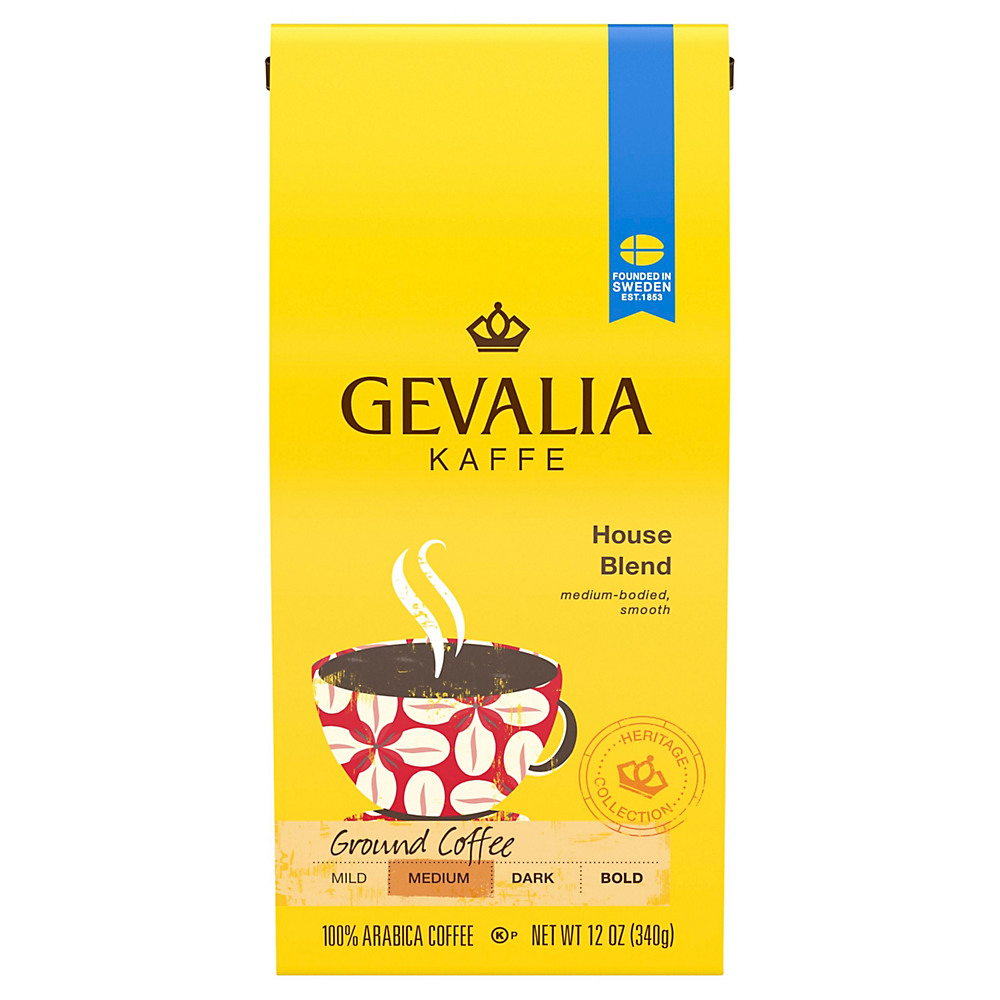 Calories in Gevalia Kaffe House Blend Medium-Dark Roast Ground Coffee, 12 oz