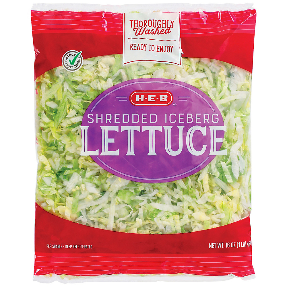 Calories in H-E-B Select Ingredients Shredded Lettuce, 16 oz