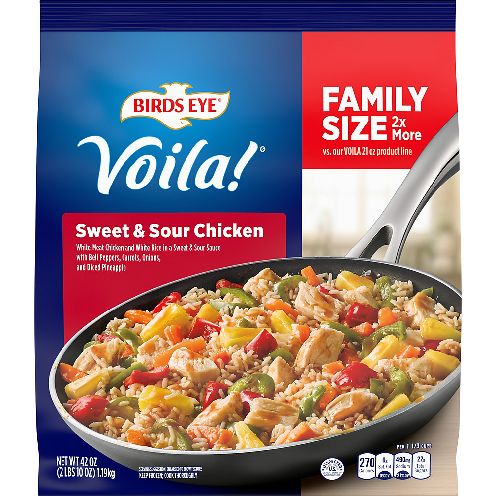 Calories in Birds Eye Voila! Sweet & Sour Chicken With Vegetables Family Size, 42 oz