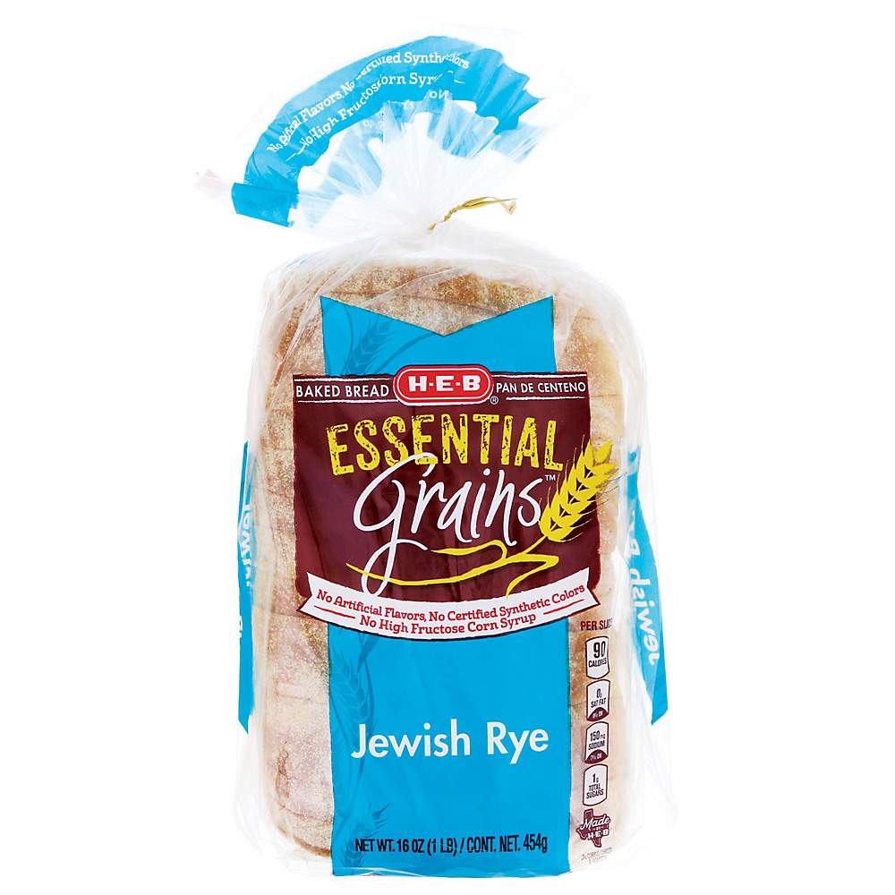 Calories in H-E-B Essential Grains Jewish Rye Bread, 16 oz