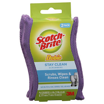 Scotch-Brite Stay Clean Scrubbers, 2 pk