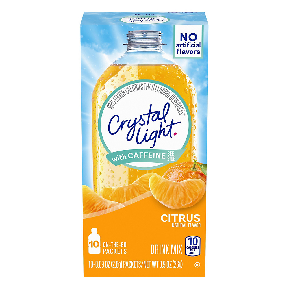 Calories in Crystal Light On The Go Energy Citrus Drink Mix, 10 ct