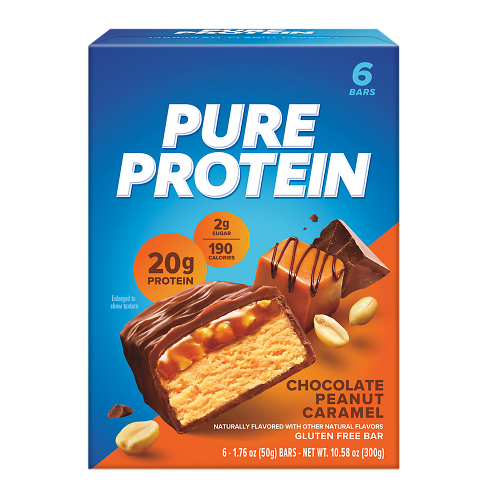 Calories in Pure Protein Chocolate Peanut Caramel High Protein Bar Value Pack, 6 ct