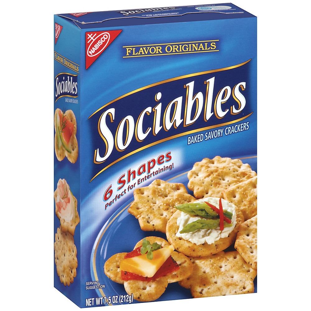 Calories in Nabisco Sociables Baked Savory Crackers, 7.5 oz