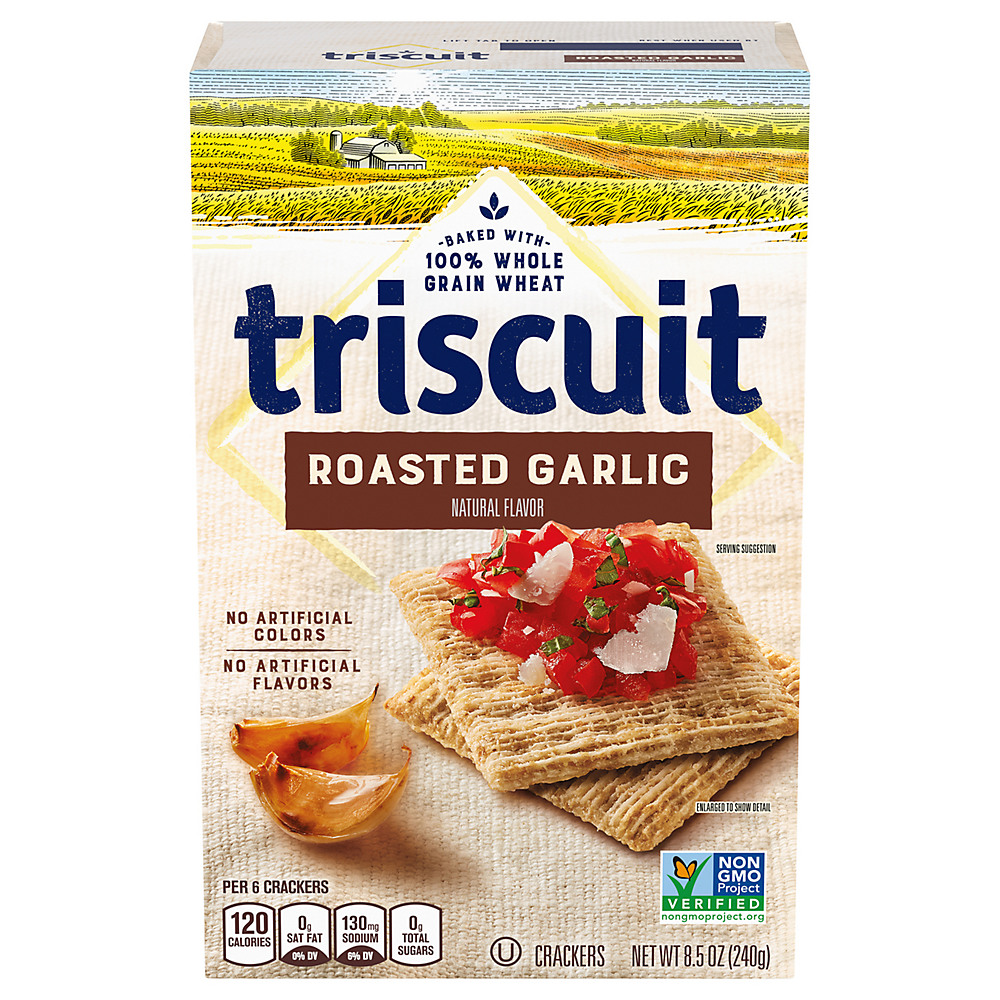Calories in Nabisco Triscuit Roasted Garlic Crackers, 8.5 oz