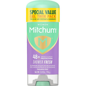 Mitchum For Women Power Shower Fresh Anti-Perspirant & Deodorant Gel Twin Pack, 6.8 oz