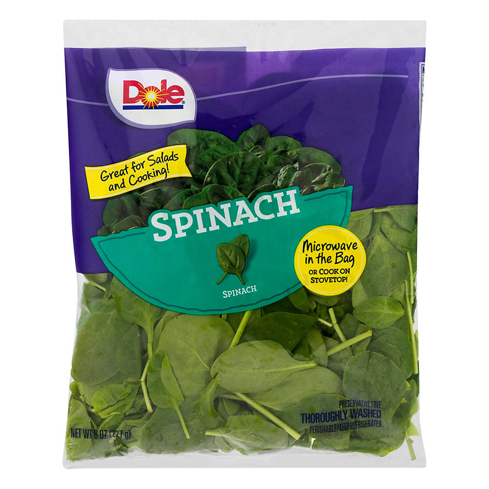 Calories in Dole Spinach, 9 oz