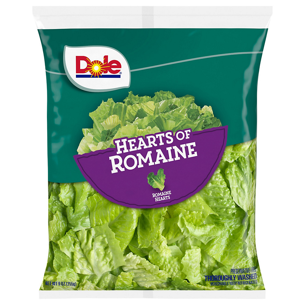 Calories in Dole Hearts of Romaine Salad Blend, 9 oz