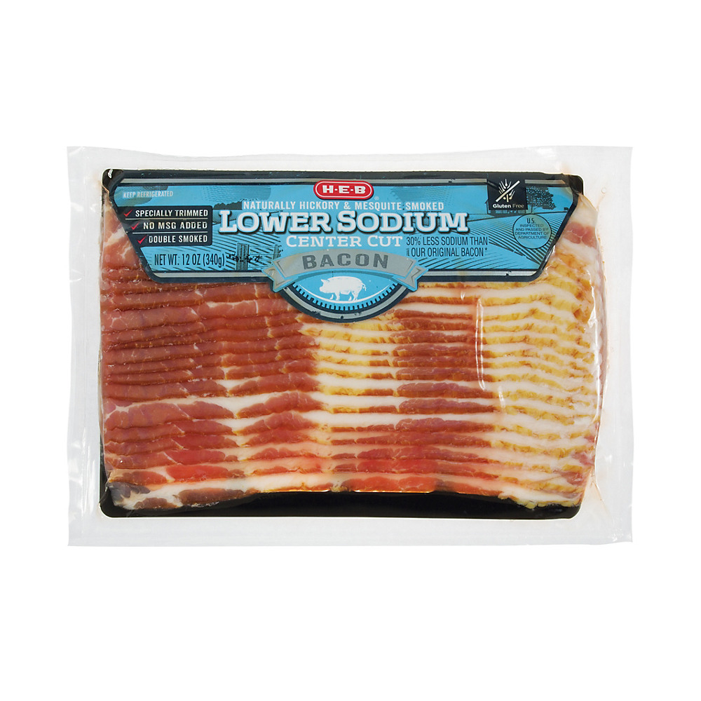 Calories in H-E-B Premium Lower Sodium Bacon, 12 oz
