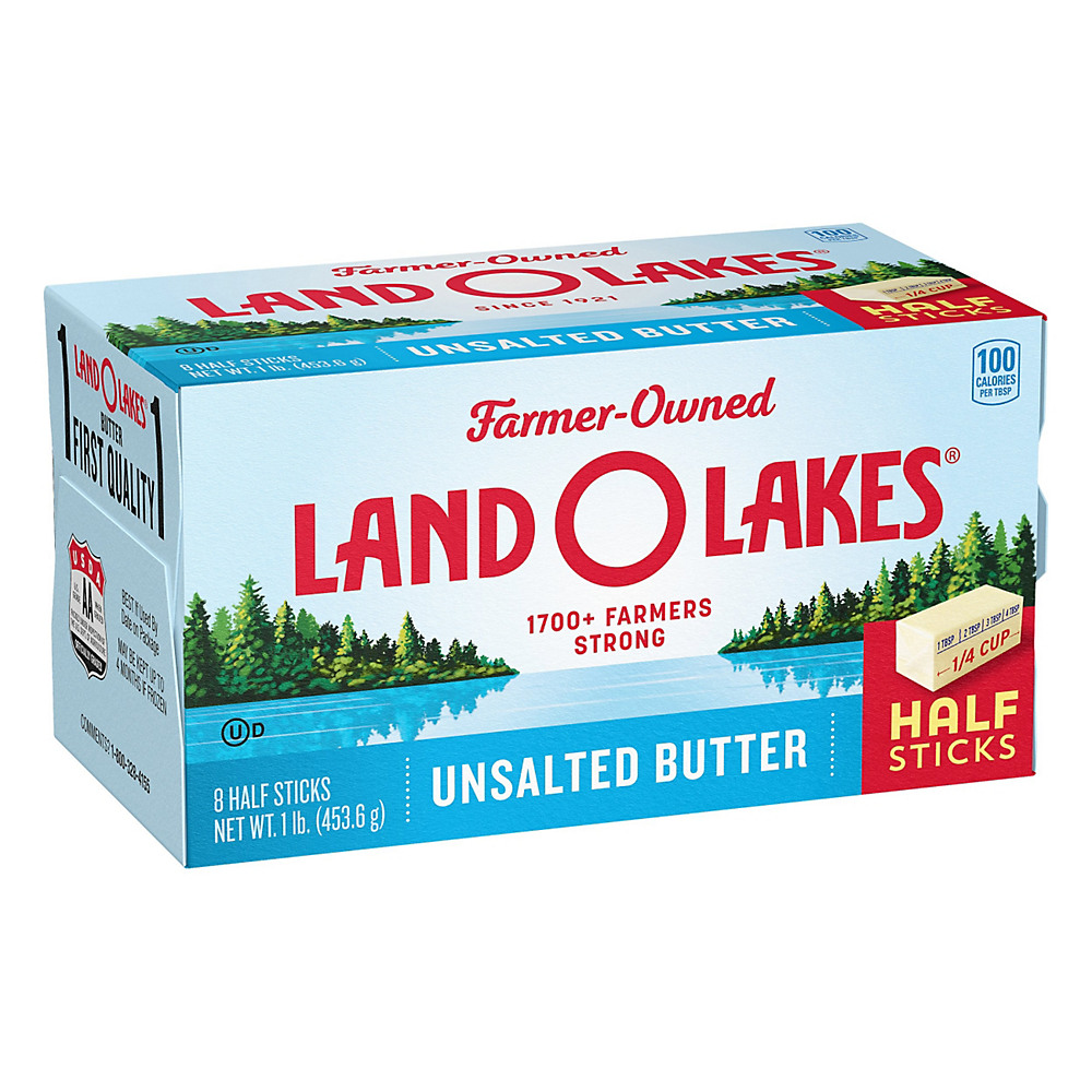 Calories in Land O Lakes Unsalted Butter Half Sticks, 8 ct